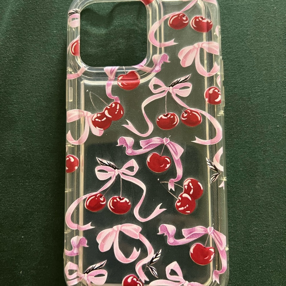 Cherry Pattern Phone Case with Pink and Red Design